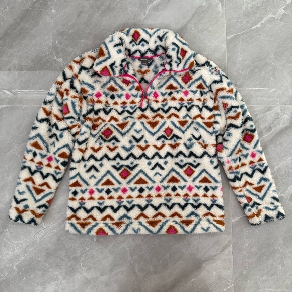 Women’s Eddie Bauer Aztec Ultra Soft Plush 1/4 Zip Pullover Sweater Small - Picture 3 of 16